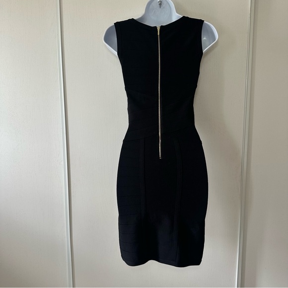 bebe Women’s Black V-Neck Bandage Corset Lace Skirt Detail Mini Dress- Size XS - Picture 4 of 16